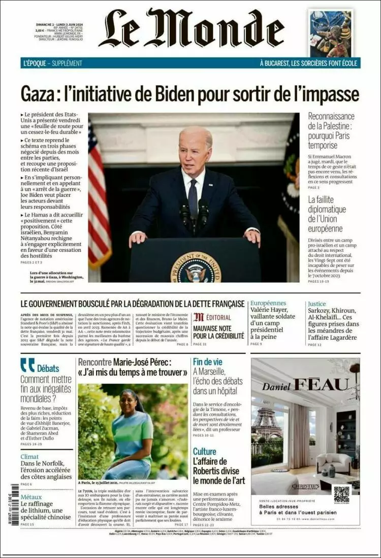 Prima-pagina-le monde-edizione-di-oggi-03-06-2024